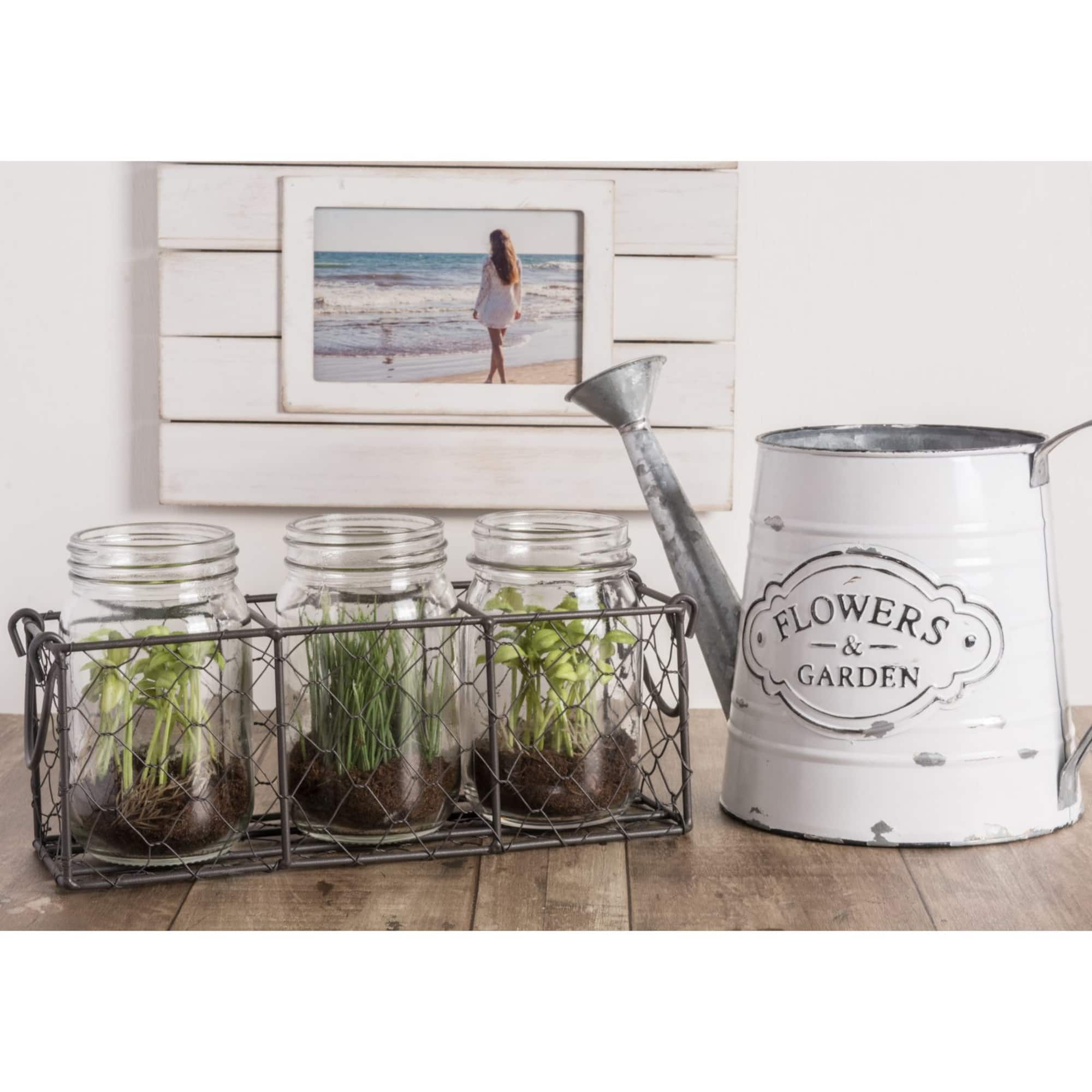 DII® Rustic Chicken Wire Flatware Caddy with Clear Jars